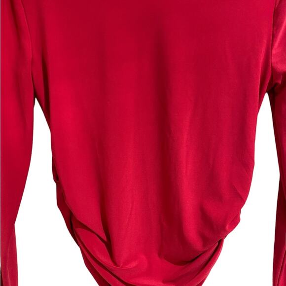Zara Fuchsia Ruched Long Sleeve Top Sz M - Picture 5 of 16